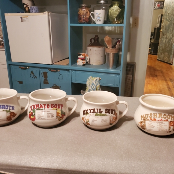 Other - Vintage soup mugs with recipe on them.